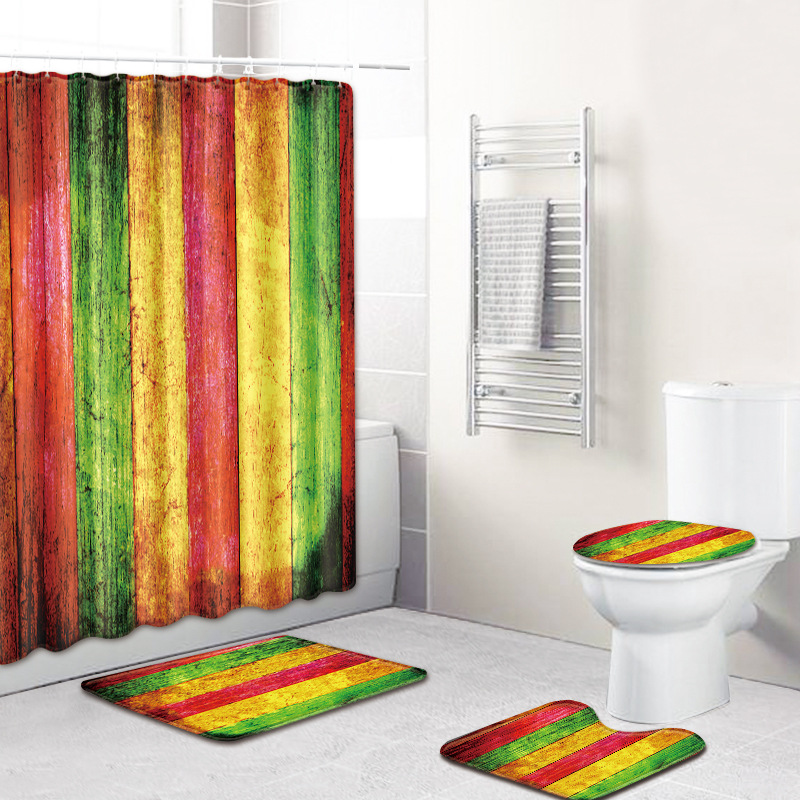 Cross-Border Supply European and American Rainbow Color Four-Piece Home Graphic Customization Factory Direct Sales Carpet Floor Mat Non-Slip Mat Cross-Border Supply European and American Rainbow Color Four-Piece Home Graphic Customization Factory Direct Sales Carpet Floor Mat Non-Slip Mat