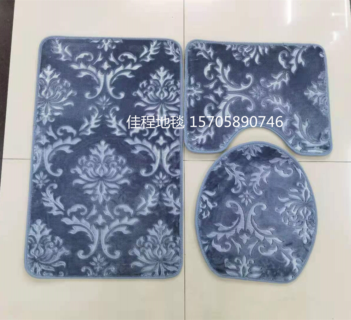 Plain Embossed Toilet Three-Piece Floor Mat Combination Floor Mat Carpet Solid Color Embossed Floor Mat Absorbent mat Plain Embossed Toilet Three-Piece Floor Mat Combination Floor Mat Carpet Solid Color Embossed Floor Mat Absorbent mat