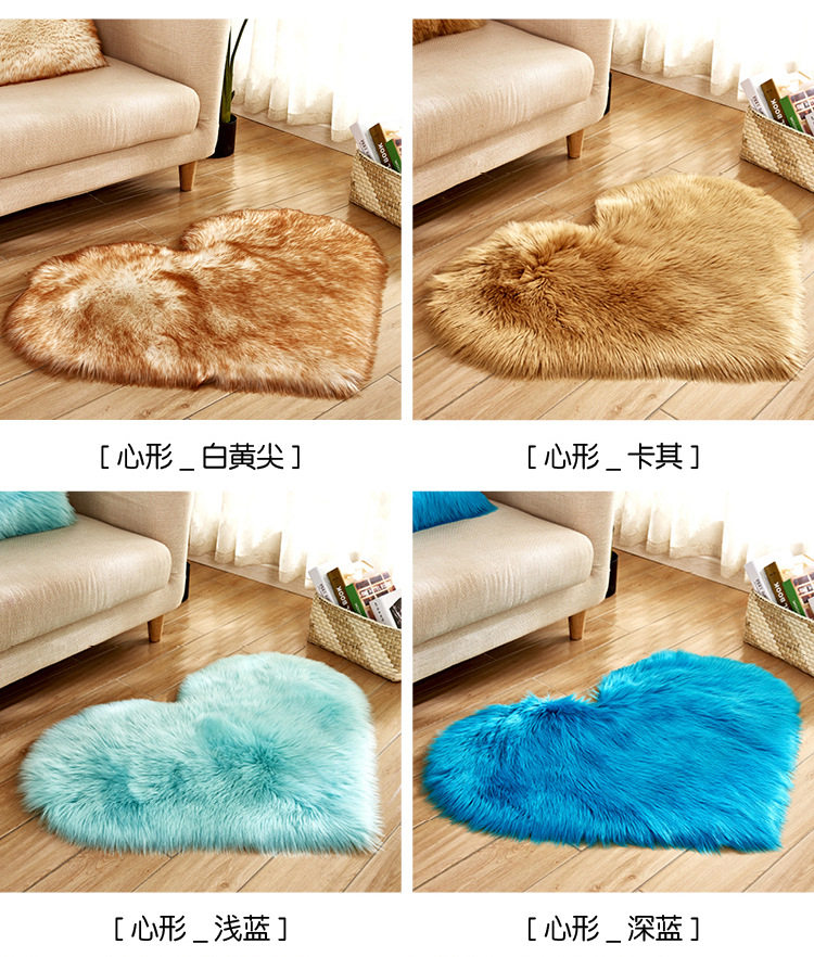 New Supply Wool-like Carpet Home Decoration Living Room Sofa Thickened Heart-Shaped Creative Plush Customized Floor Mat New Supply Wool-like Carpet Home Decoration Living Room Sofa Thickened Heart-Shaped Creative Plush Customized Floor Mat