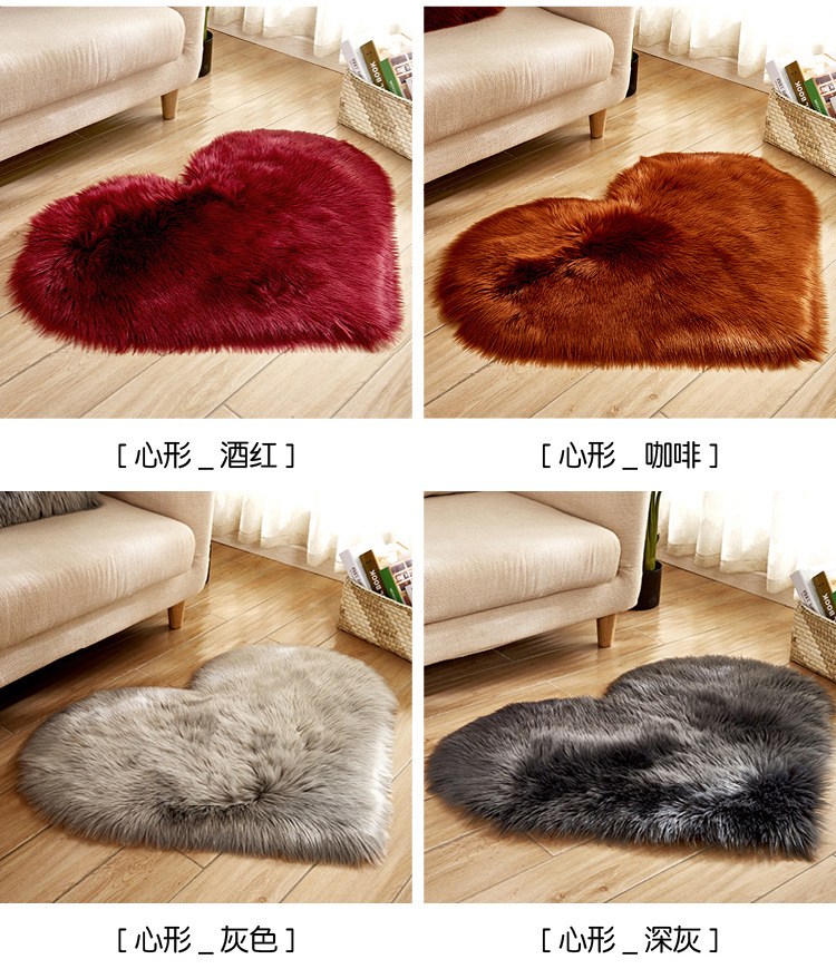 New Supply Wool-like Carpet Home Decoration Living Room Sofa Thickened Heart-Shaped Creative Plush Customized Floor Mat New Supply Wool-like Carpet Home Decoration Living Room Sofa Thickened Heart-Shaped Creative Plush Customized Floor Mat