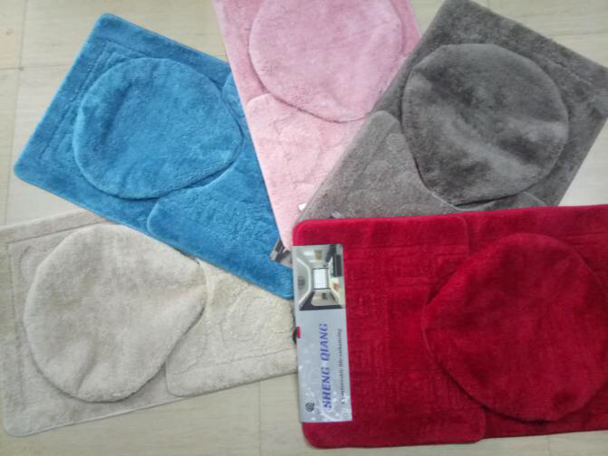 Microfiber Jacquard Two-Piece Set Three-Piece Set 50*80 Bathroom Toilet Non-Slip Mat Strong Absorbent Carpet