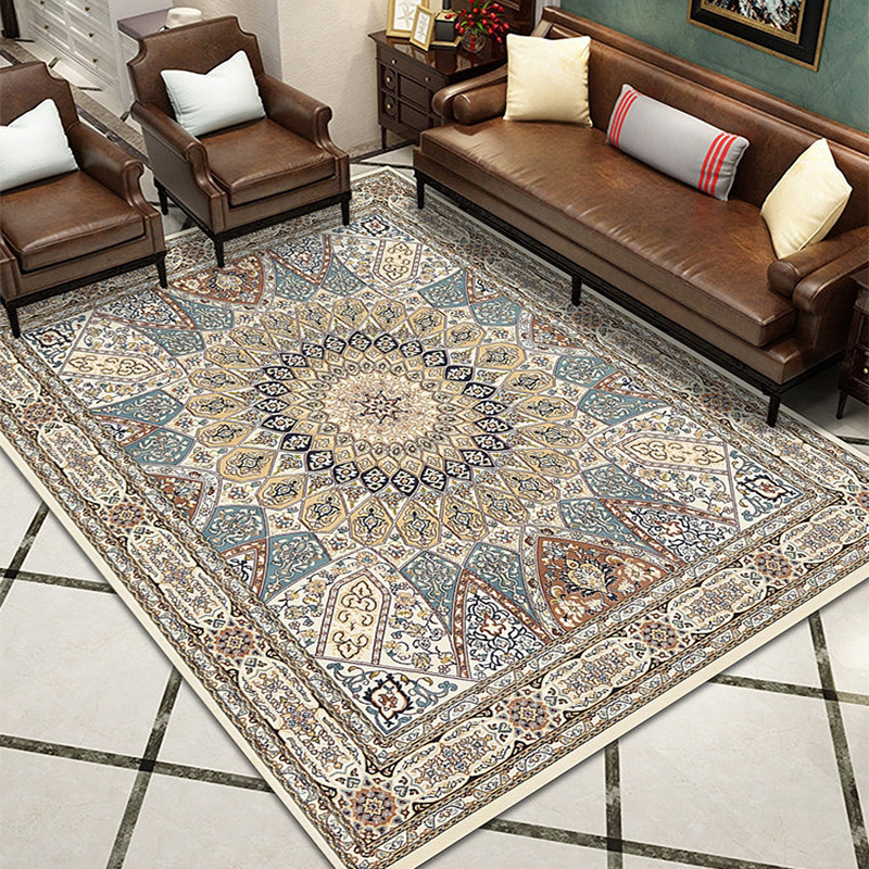 Turkish Living Room Carpet Bedroom Persian American Country Retro Floor Mat Table Carpet Non-Slip Bedside Blanket Wholesale