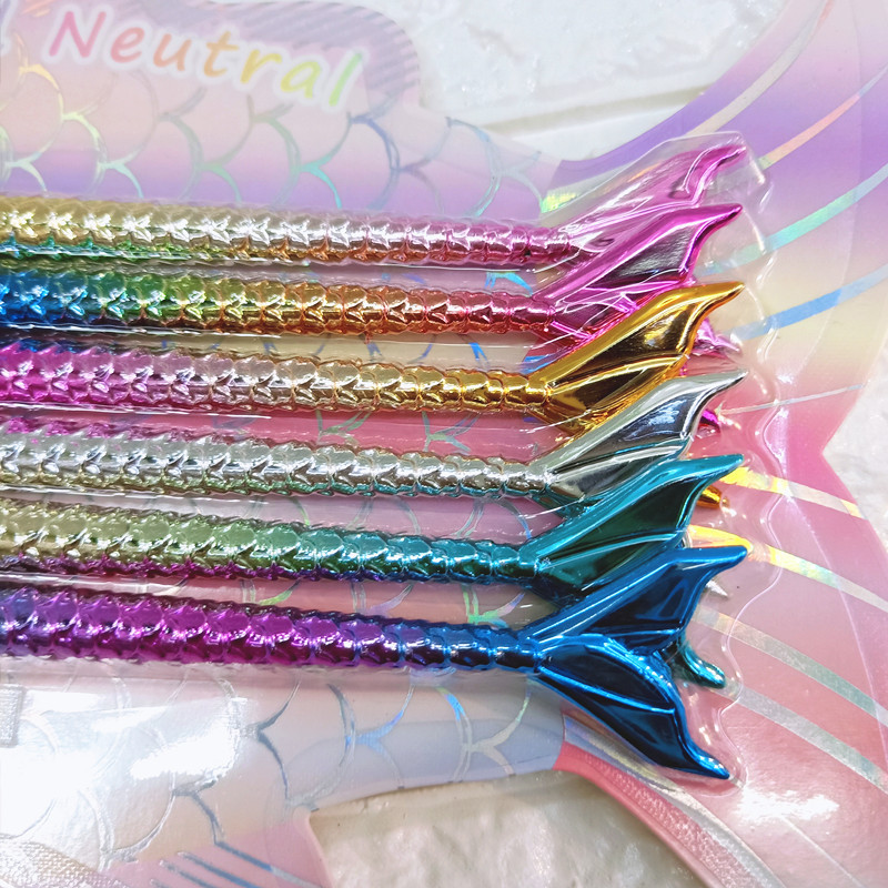 Korean-Style Creative Laser Cool Crayon Mermaid Highlight Stick 6-Color Fish Powder Crayon Fluorescent Pen Flash Pen Award Korean-Style Creative Laser Cool Crayon Mermaid Highlight Stick 6-Color Fish Powder Crayon Fluorescent Pen Flash Pen Award