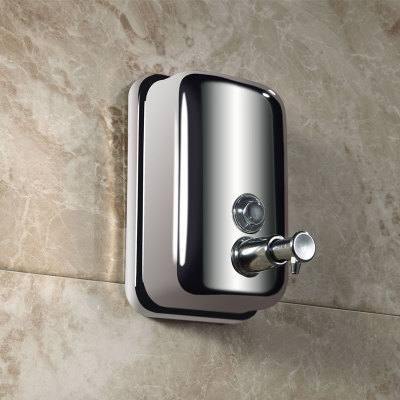 Stainless steel soap dispenser wall - mounted soap dispenser machine wash hand wash hair small gel box of detergent