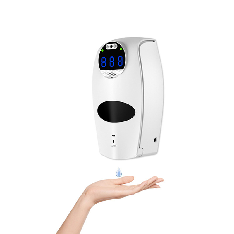 Factory in Stock Wall-Mounted Automatic Induction Temperature Measuring and Disinfection All-in-One Machine Multi-Language Broadcast Temperature Hand Washing Soap Dispenser