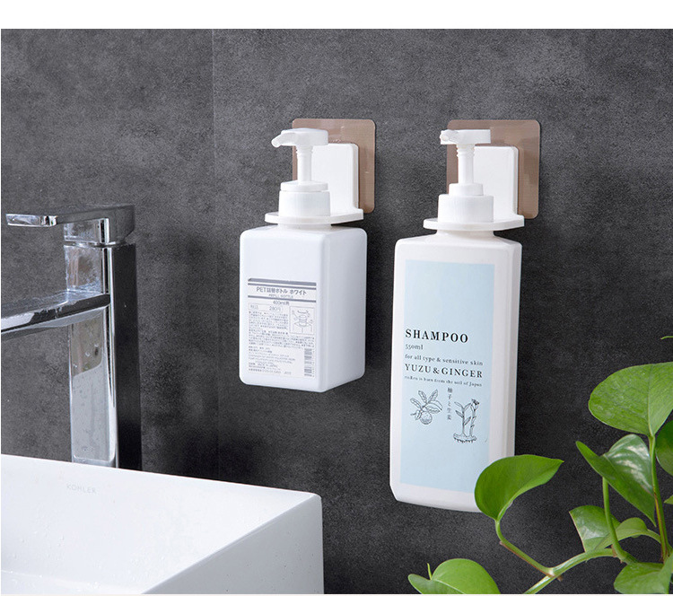 Hotel Hand Sanitizer Bottle Press Bathroom Soap Dispenser Holder Bathroom Brushed Wall Hanging Shower Gel Rack