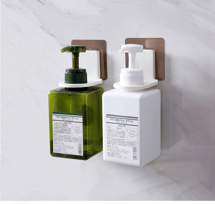 Hotel Hand Sanitizer Bottle Press Bathroom Soap Dispenser Holder Bathroom Brushed Wall Hanging Shower Gel Rack