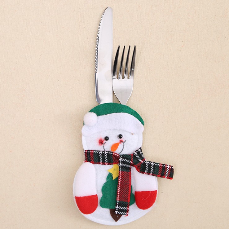 Christmas Decorations Christmas Dining-Table Decoration Christmas Tableware Set Santa Claus Knife and Fork Set