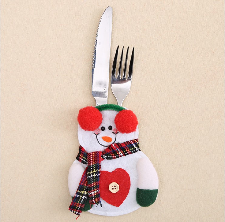 Christmas Decorations Christmas Dining-Table Decoration Christmas Tableware Set Santa Claus Knife and Fork Set