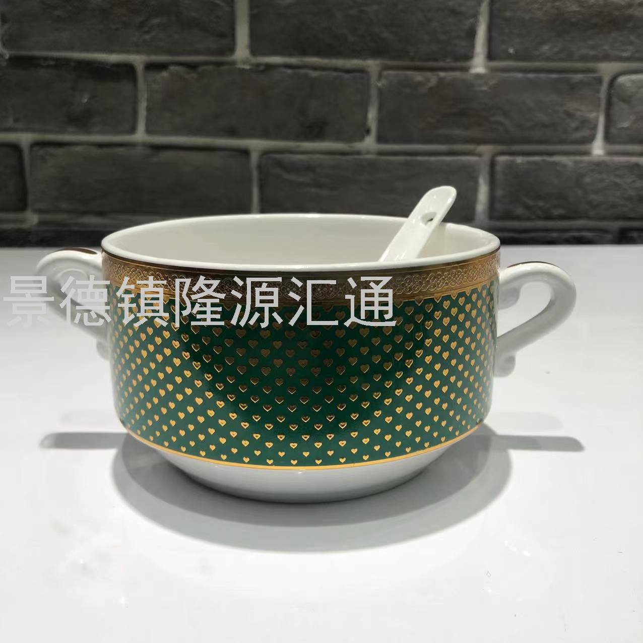 Jingdezhen Ceramic Soup Pot Set Dual-Sided Stockpot Noodle Cup Freshness Bowl Storage Tank Casserole Electric Soup Pot