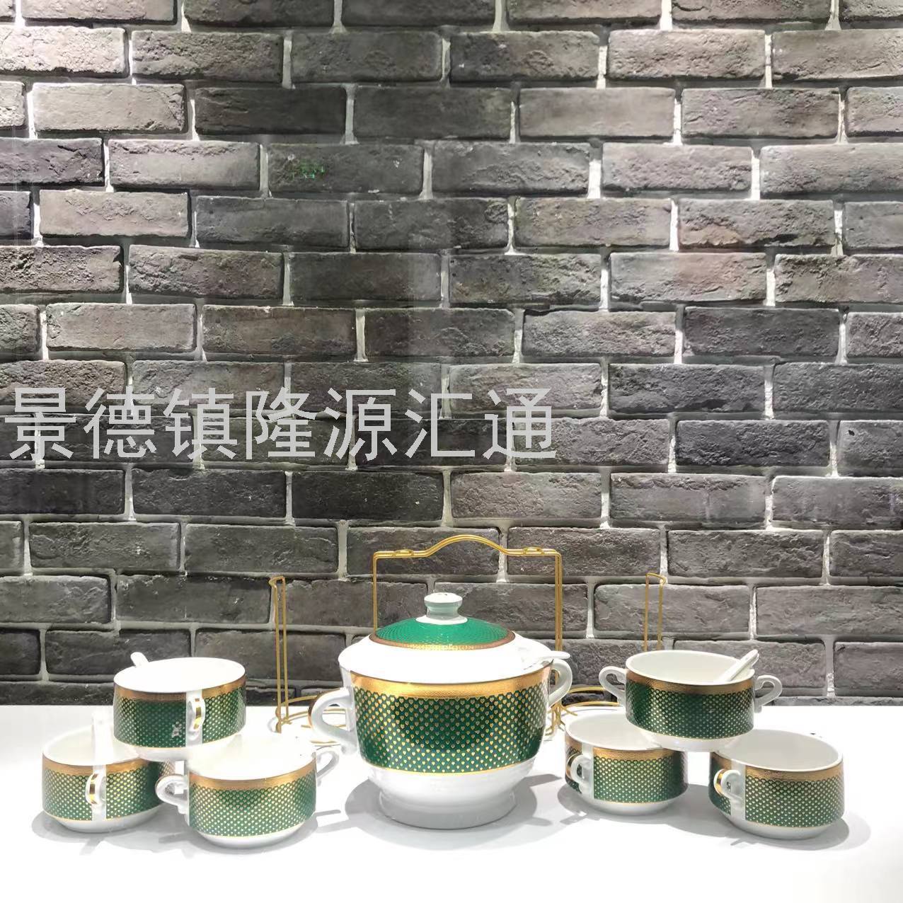 Jingdezhen Ceramic Soup Pot Set Dual-Sided Stockpot Noodle Cup Freshness Bowl Storage Tank Casserole Electric Soup Pot