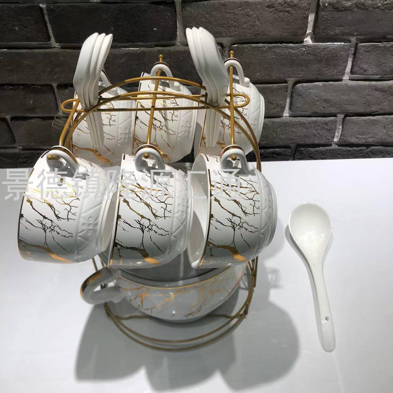 Jingdezhen Ceramic Soup Pot Set Dual-Sided Stockpot Noodle Cup Freshness Bowl Storage Tank Casserole Electric Soup Pot