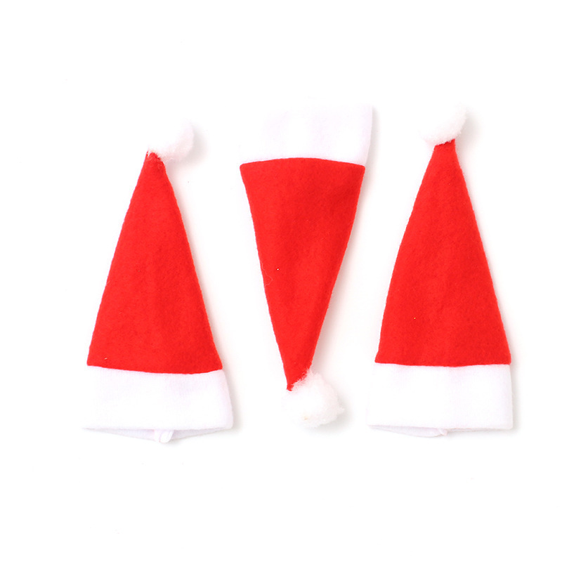 Christmas Wine Bottle Hat Christmas Hat Christmas Hat Knife and Fork Set Party Table Wine Bottle Decoration Decorations