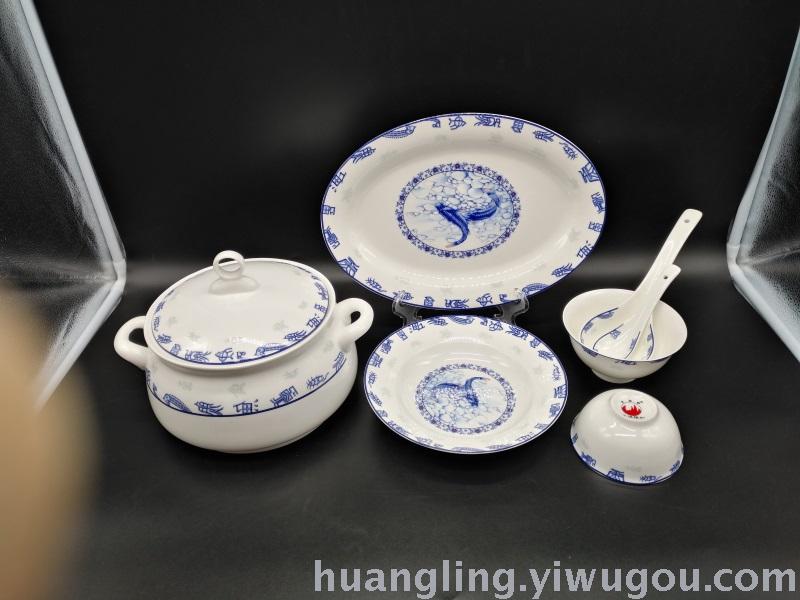 Ceramic tableware porcelain bowl set Jingdezhen China ceramic bowl plate wholesale