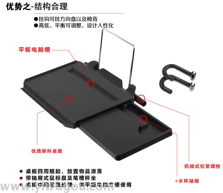 Shun wei third generation drawer type car desk computer table tray with ipad card slot SD-1508. Shun wei third generation drawer type car desk computer table tray with ipad card slot SD-1508.
