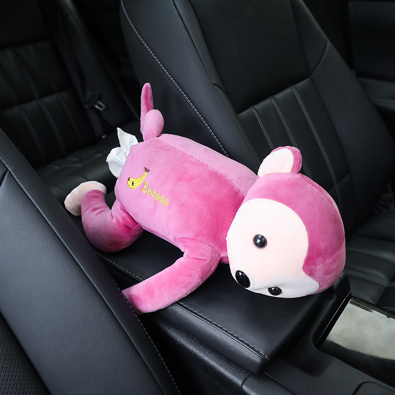 Portable Car Creative Leather Monkey Tissue Box Car for Car Hanging Tissue Dispenser Car Chair Back Tissue Box