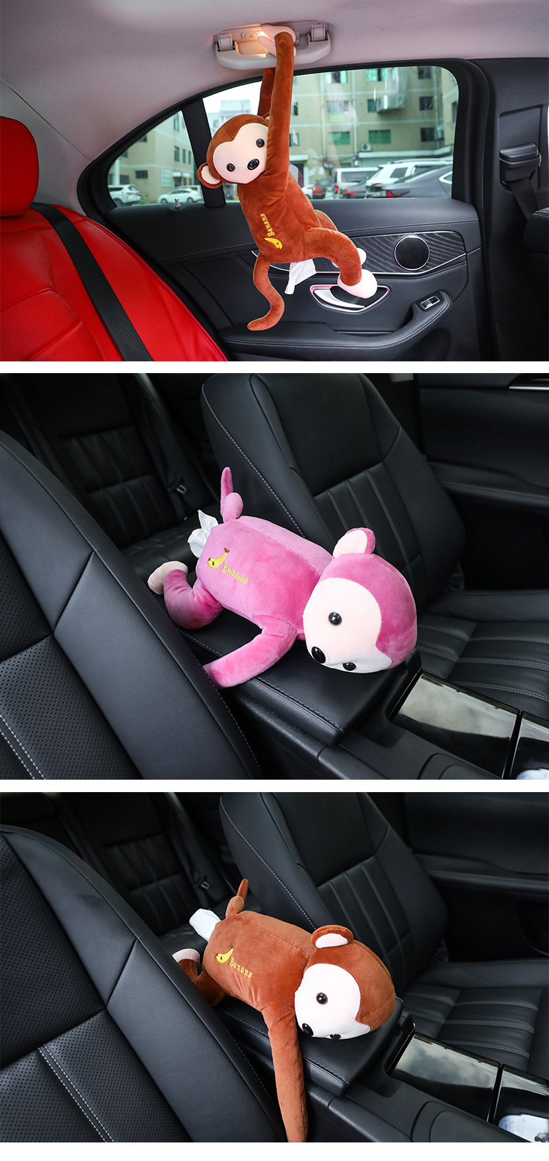 Portable Car Creative Leather Monkey Tissue Box Car for Car Hanging Tissue Dispenser Car Chair Back Tissue Box Portable Car Creative Leather Monkey Tissue Box Car for Car Hanging Tissue Dispenser Car Chair Back Tissue Box