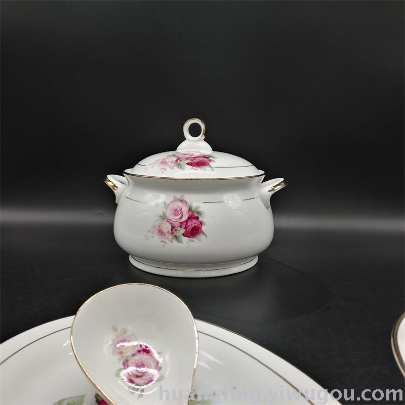 Ceramic tableware porcelain bowl set Jingdezhen China ceramic bowl disc wholesale