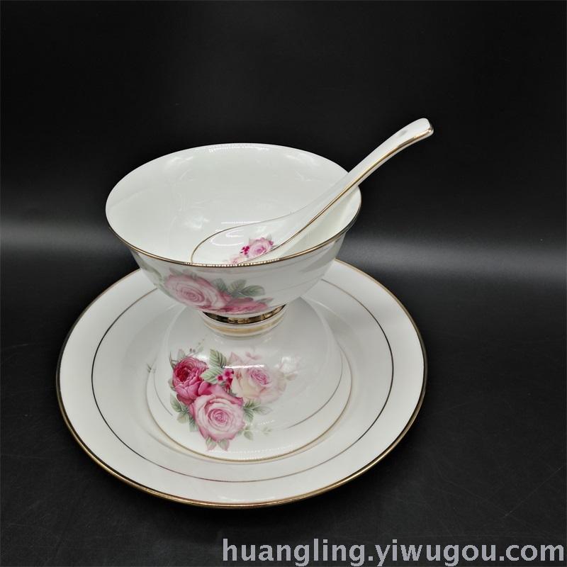 Ceramic tableware porcelain bowl set Jingdezhen China ceramic bowl disc wholesale