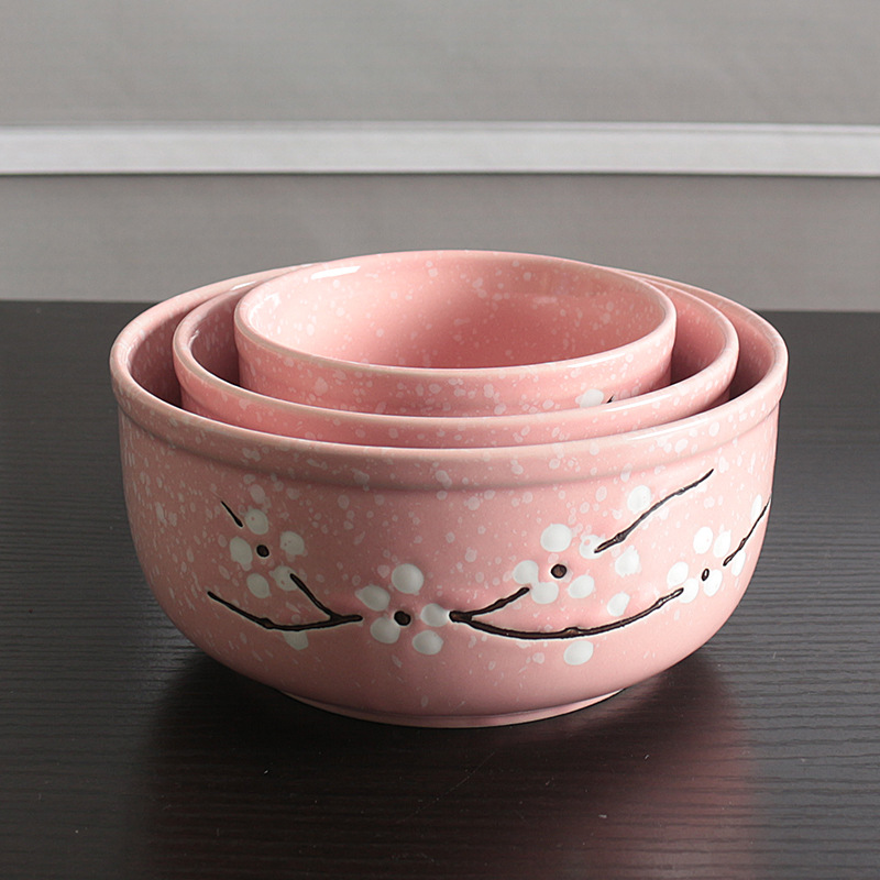 Ceramic Freshness Bowl Three-Piece Microwave Oven Freshness Bowl Gift Box Snowflake Glaze Meeting Sale Gift Wedding Return Set