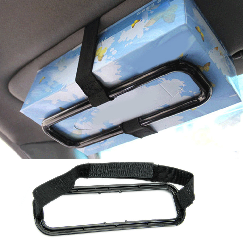 Automotive Sun Louver Back Tissue Box Cover Car Interior Hanging Tissue Box Frame Vehicle Tissue Holder