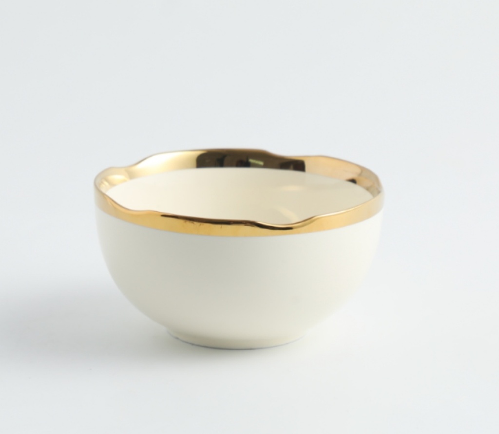 Entry Lux Style Colored Glaze Corrugated Golden Edge Ceramic Bowl Ceramic Plate Ceramic Plate Ceramic Fish Plate Soup Bowl Seasoning Jar