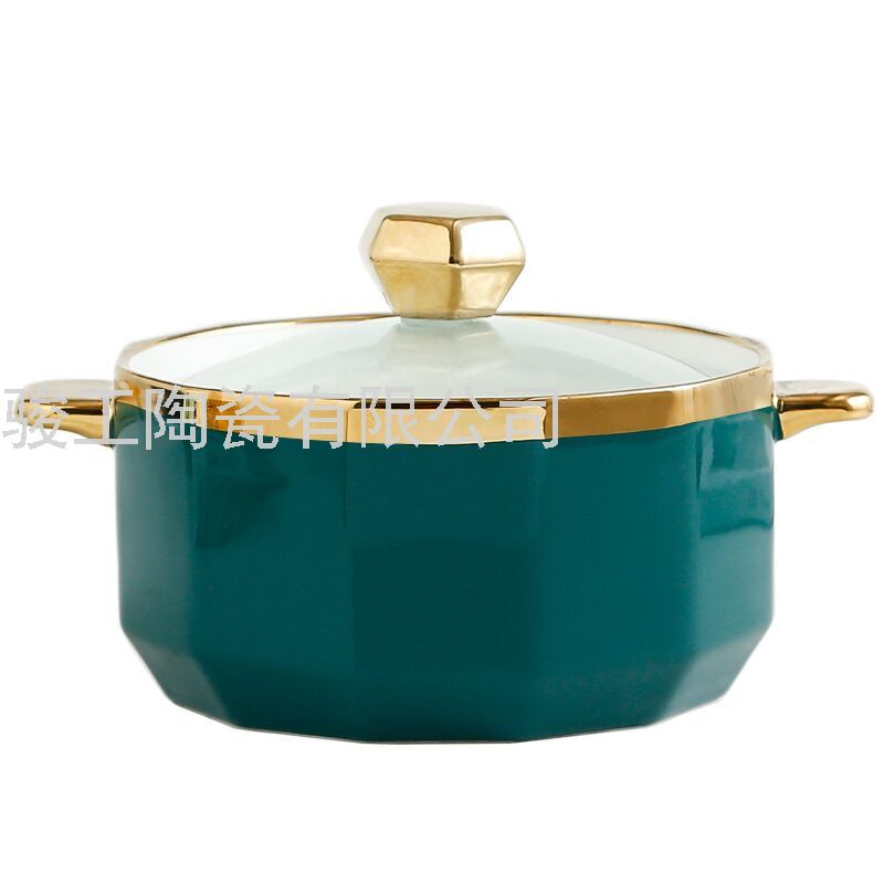 Factory Direct Sales Hot Selling Product Gold-Plated Ceramic Tableware Home Instant Noodle Bowl Customizable Logo