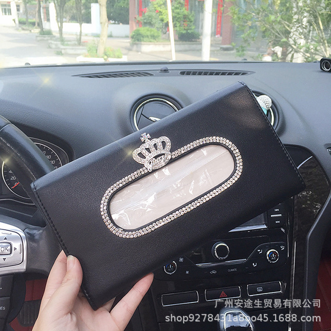 Diamond Swan Car Sunshade Tissue Box Tissue Box for Car Camellia Hanging Crown Tissue Box Daisy