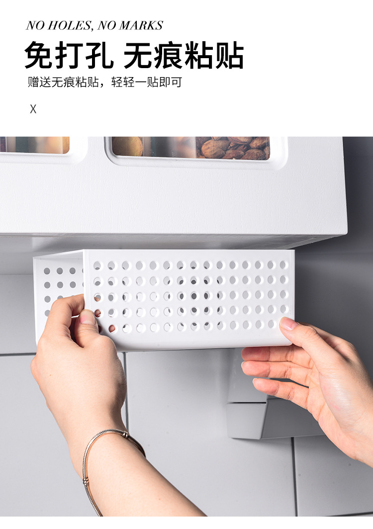 Kitchen and Toilet Tissue Box Plastic Punch-Free Wall-Mounted Tissue Dispenser Gray and White Square Modern Simple Tissue Box Kitchen and Toilet Tissue Box Plastic Punch-Free Wall-Mounted Tissue Dispenser Gray and White Square Modern Simple Tissue Box