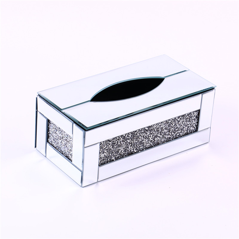 Tissue Box Facial Tissue Napkin Paper Box Crystal Glass Stick-on Crystals Tissue Box Hotel Office Home Factory Direct Sales