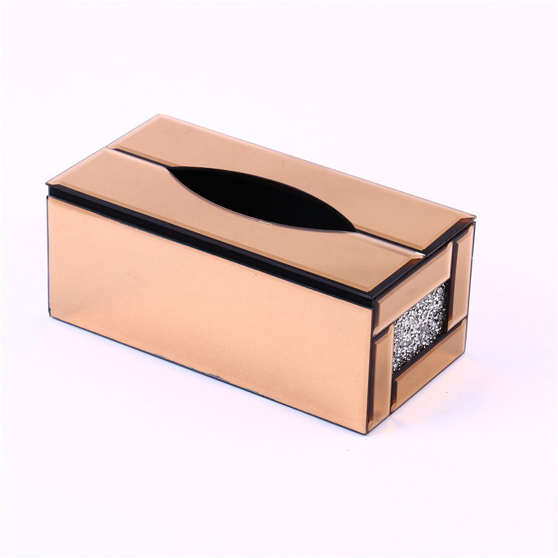 Tissue Box Facial Tissue Napkin Paper Box Crystal Glass Stick-on Crystals Tissue Box Hotel Office Home Factory Direct Sales
