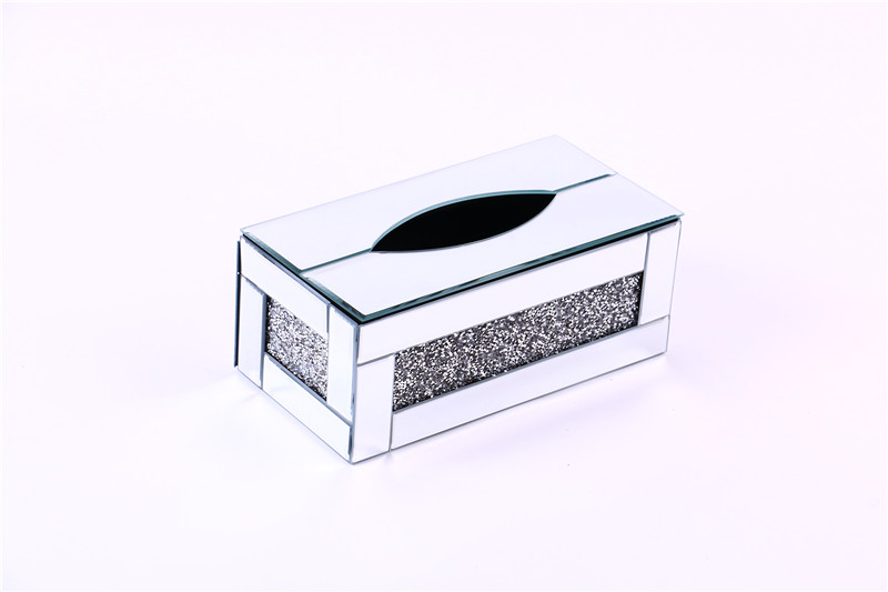 Tissue Box Facial Tissue Napkin Paper Box Crystal Glass Stick-on Crystals Tissue Box Hotel Office Home Factory Direct Sales