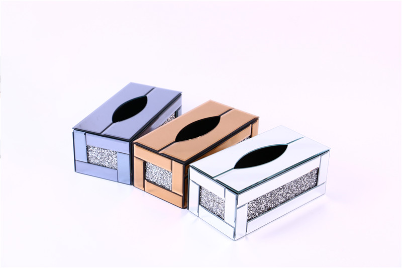 Tissue Box Facial Tissue Napkin Paper Box Crystal Glass Stick-on Crystals Tissue Box Hotel Office Home Factory Direct Sales