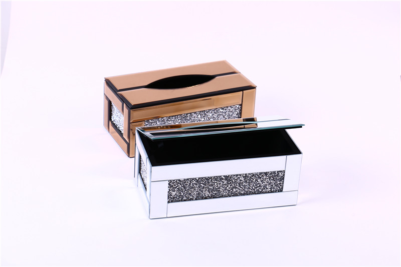Tissue Box Facial Tissue Napkin Paper Box Crystal Glass Stick-on Crystals Tissue Box Hotel Office Home Factory Direct Sales