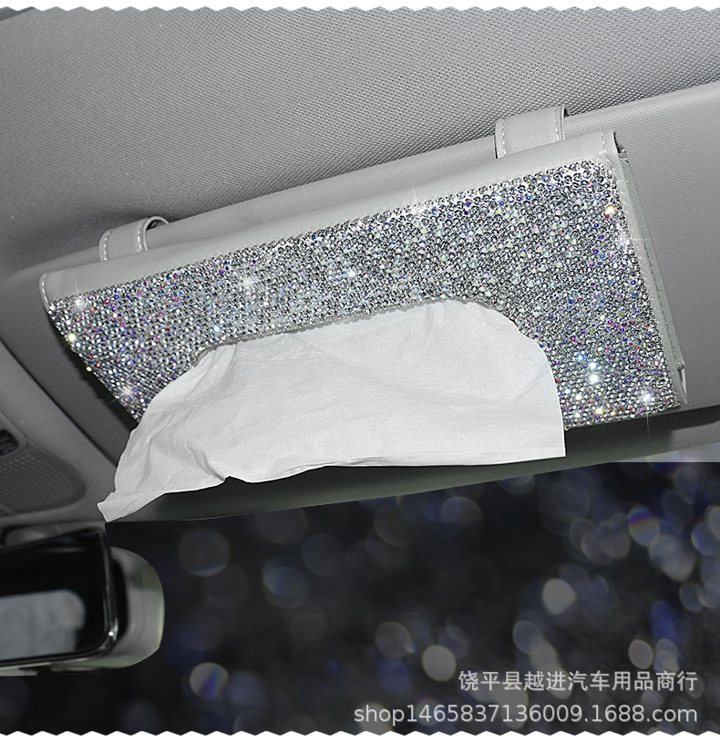 Tissue Box for Car Car Paper Drawer Box Diamond-Embedded Car Decoration Fashion Tissue Box Creative Car Sun Visor Carton Tissue Box for Car Car Paper Drawer Box Diamond-Embedded Car Decoration Fashion Tissue Box Creative Car Sun Visor Carton