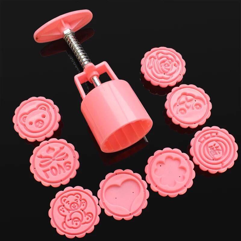 Cartoon moon cake mold suit hand mid autumn mooncake green bean cake mold round square