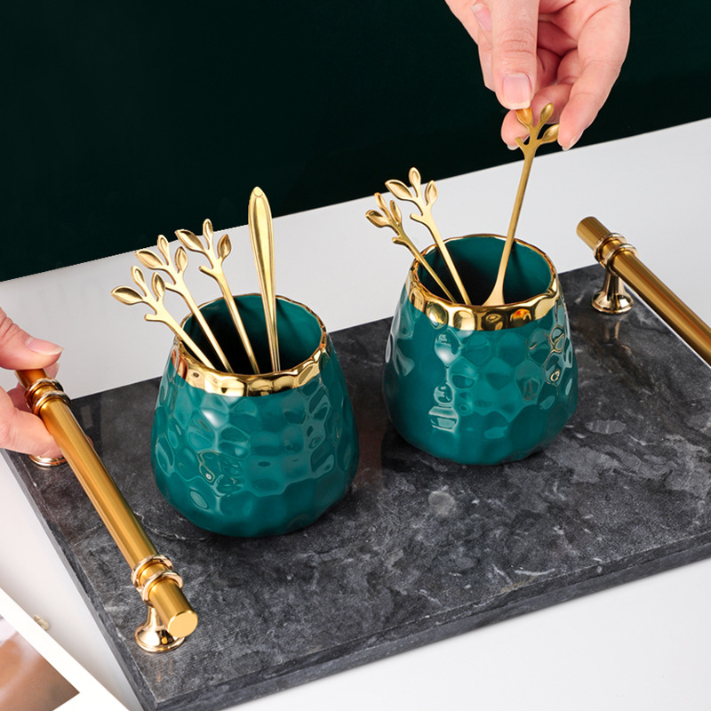 Stainless Steel Fruit Fork Home Use Set Fruit Toothpick Dessert Fork Cake Fork Light Luxury Stirring Spoon Creative Dessert Spoon