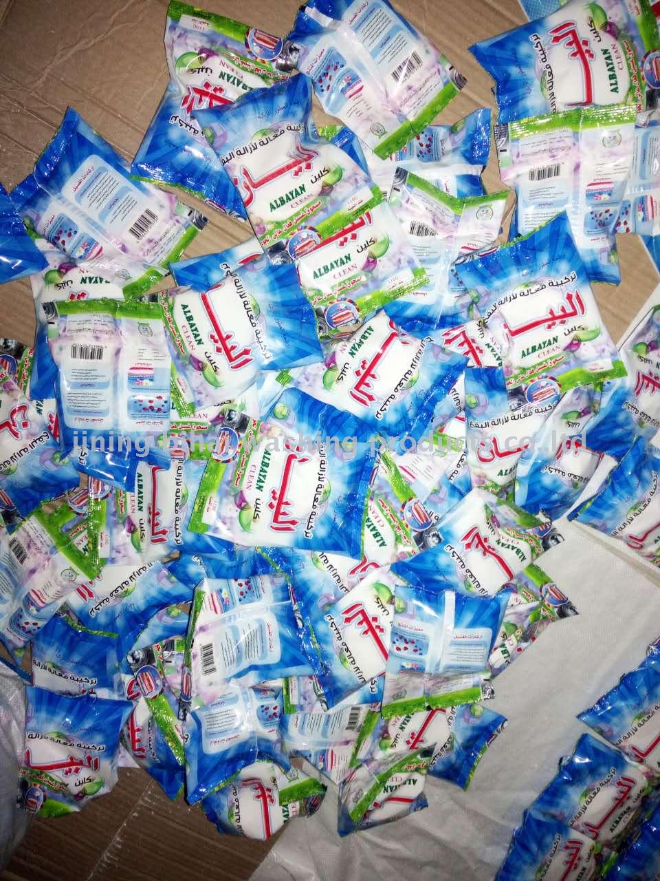 Bulk washing powder detergent blue white powder