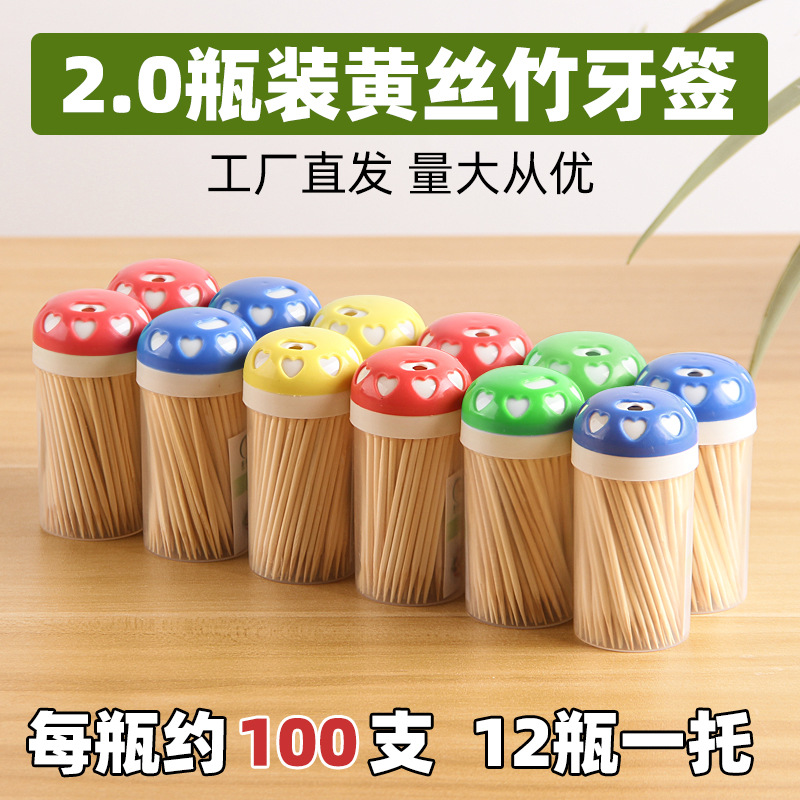 Portable Dining Hotel Toothpick Disposable Household Double Pointed Bamboo Toothpick Small Vase