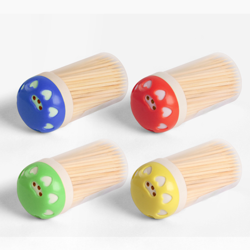 Portable Dining Hotel Toothpick Disposable Household Double Pointed Bamboo Toothpick Small Vase