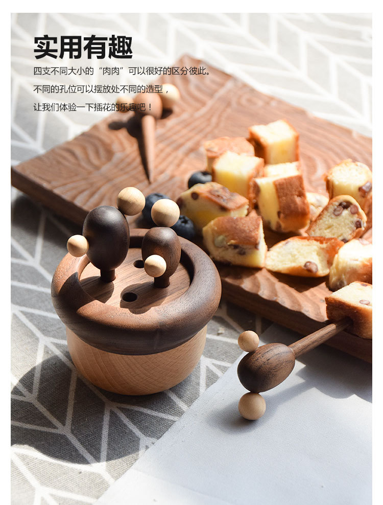 Cactus Fruit Toothpick Snack Wooden Fork Cute Fork Prod Creative Gift Decoration Cactus Fruit Toothpick Snack Wooden Fork Cute Fork Prod Creative Gift Decoration