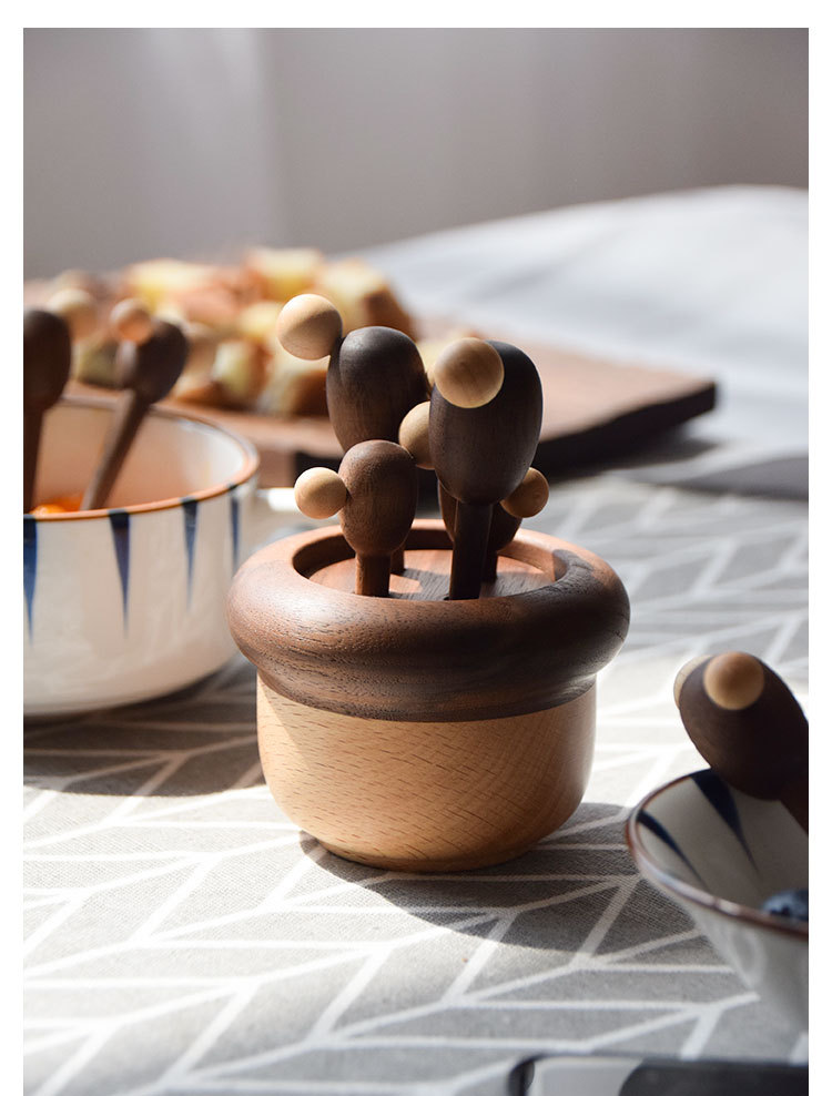 Cactus Fruit Toothpick Snack Wooden Fork Cute Fork Prod Creative Gift Decoration Cactus Fruit Toothpick Snack Wooden Fork Cute Fork Prod Creative Gift Decoration