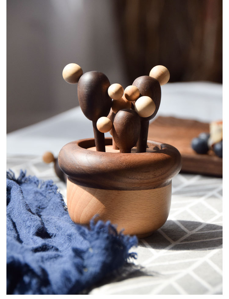 Cactus Fruit Toothpick Snack Wooden Fork Cute Fork Prod Creative Gift Decoration Cactus Fruit Toothpick Snack Wooden Fork Cute Fork Prod Creative Gift Decoration