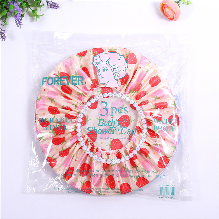 Factory Direct Sales Hot Sale 3Pc Satin Cloth Casing Shower Cap Environmental Protection PE Hair Care Cover BATH ESSENTIAL Factory Direct Sales Hot Sale 3Pc Satin Cloth Casing Shower Cap Environmental Protection PE Hair Care Cover BATH ESSENTIAL