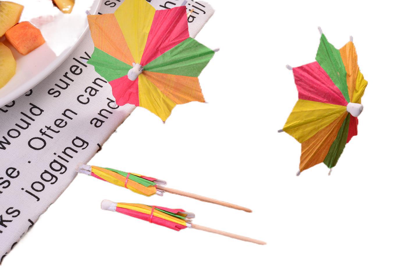 Umbrella Toothpick Cocktail Decoration Small Umbrella Signature Mini Floral Paper Umbrella Fruit Toothpick 144Box
