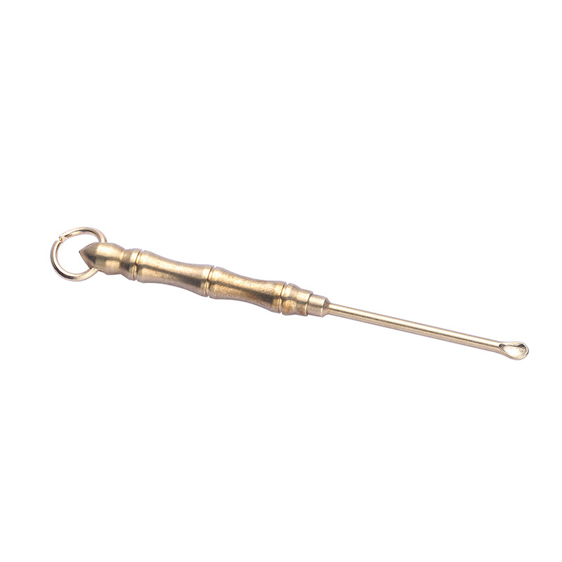 Multifunctional Pure Brass Ear Pick Earpick Old-Fashioned Earpick Key Ring Ear Picking Tools Metal Toothpick Portable