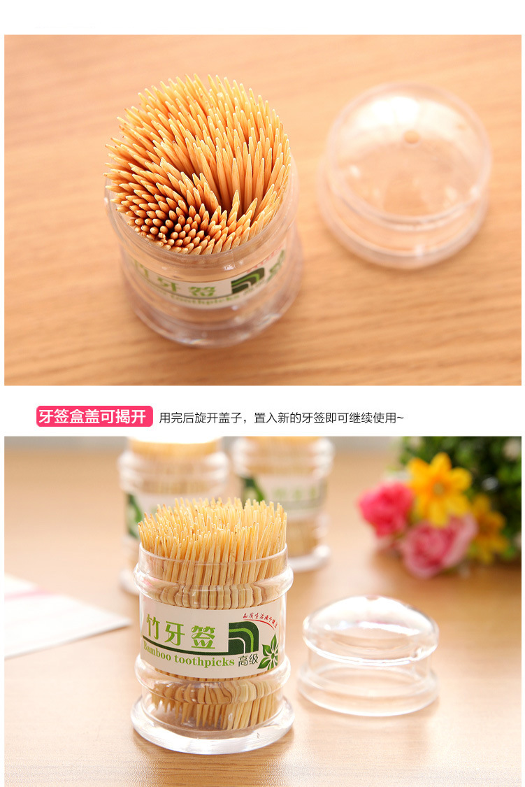 Natural Bamboo for Home Use and Restaurants Bamboo Toothpick Box Cylindrical Portable Disposable Two-Head Environmental Protection Toothpick Tube Natural Bamboo for Home Use and Restaurants Bamboo Toothpick Box Cylindrical Portable Disposable Two-Head Environmental Protection Toothpick Tube