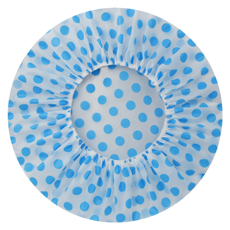 Color Polka Dot Piping Shower Cap Eva Oil-Proof Dustproof Adult Shower Cap Bath Bath Shower Cap