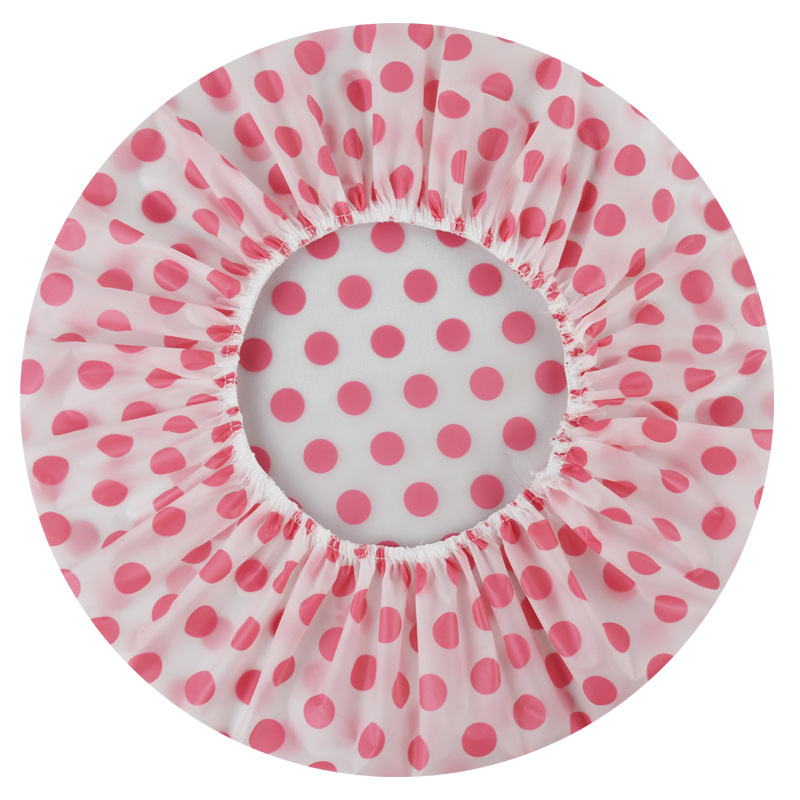 Color Polka Dot Piping Shower Cap Eva Oil-Proof Dustproof Adult Shower Cap Bath Bath Shower Cap