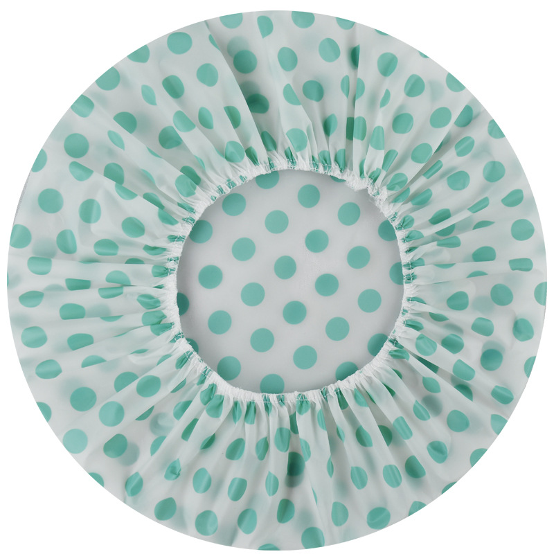 Color Polka Dot Piping Shower Cap Eva Oil-Proof Dustproof Adult Shower Cap Bath Bath Shower Cap